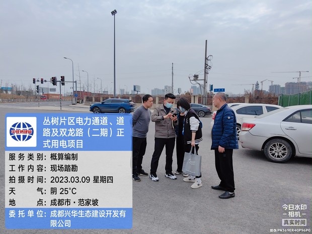 叢樹片區電力通道、道路及雙龍路（二期）正式用電項目初設概算現場踏勘